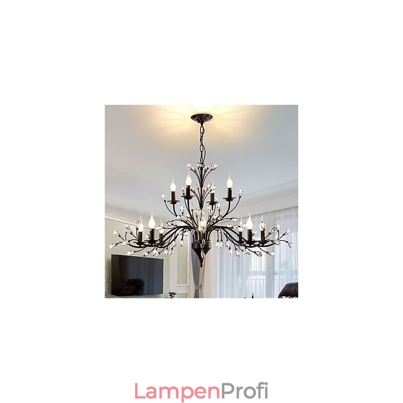 12 Lichter Kristall Kronleuchter Modern Zeitgenössisch Traditionell Klassisch Vintage Retro Country Malerei Feature