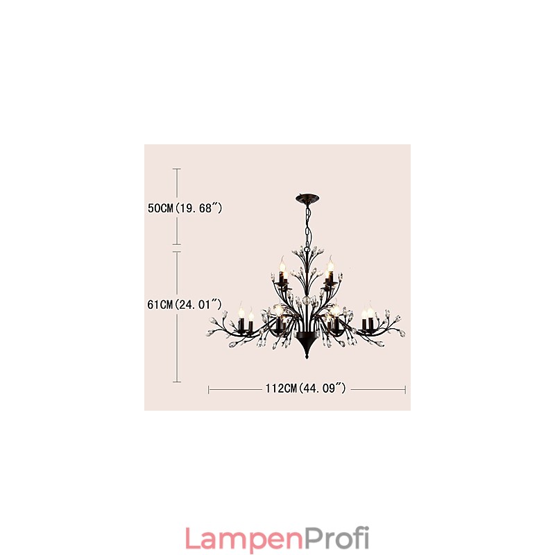 12 Lichter Kristall Kronleuchter Modern Zeitgenössisch Traditionell Klassisch Vintage Retro Country Malerei Feature