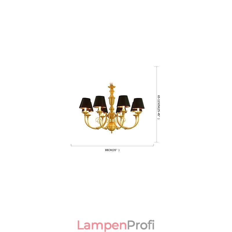 Kronleuchter, traditionell, klassisch, Landhausstil, Messing, für Mini-Stil, Metall, 8 Glühbirnen