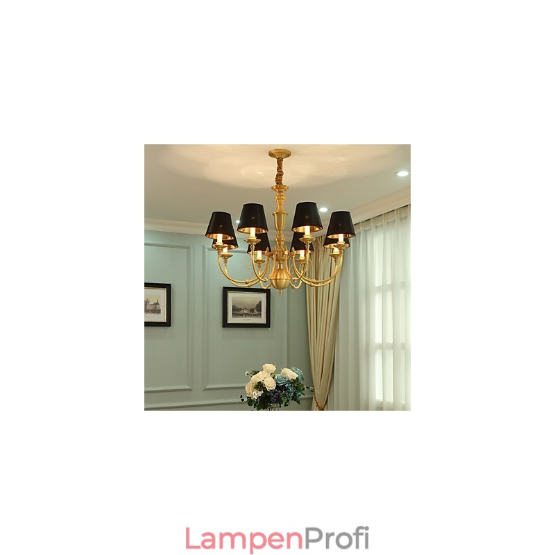 Kronleuchter, traditionell, klassisch, Landhausstil, Messing, für Mini-Stil, Metall, 8 Glühbirnen
