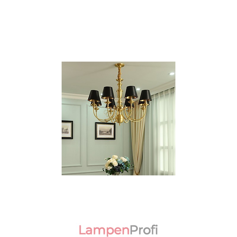 Kronleuchter, traditionell, klassisch, Landhausstil, Messing, für Mini-Stil, Metall, 8 Glühbirnen