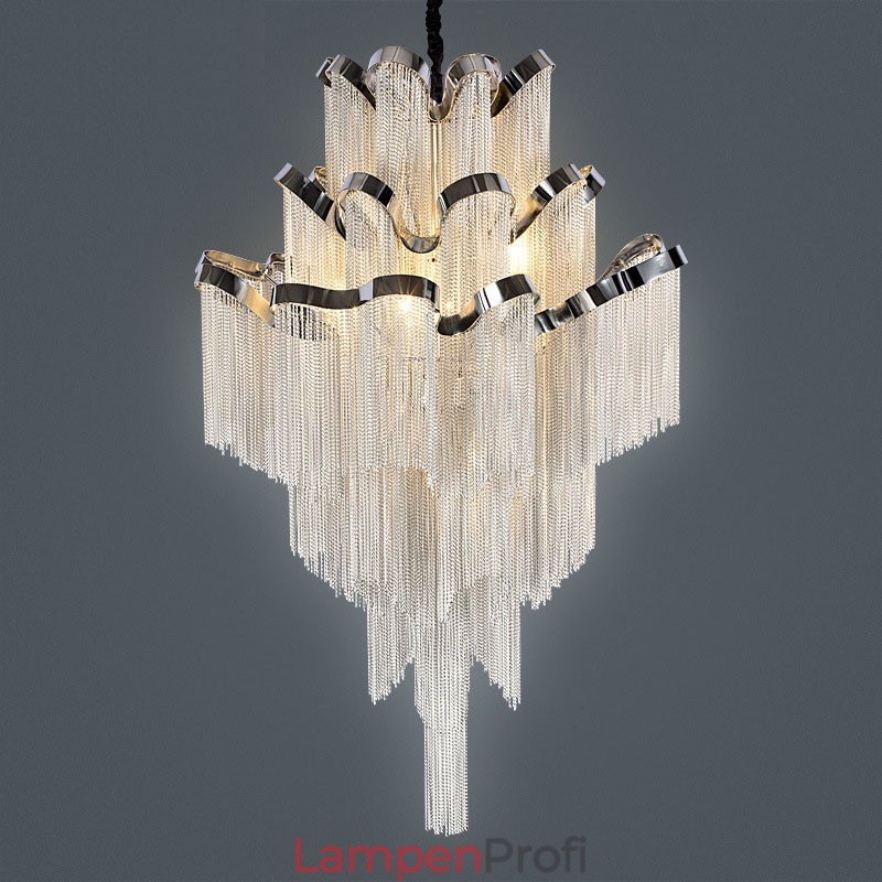 Aluminium Stream Kronleuchter Designer Pendelleuchte Silber Farbe Wendeltreppe Treppe