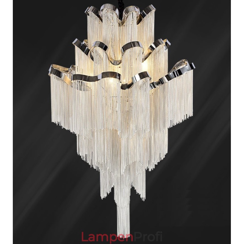 Aluminium Stream Kronleuchter Designer Pendelleuchte Silber Farbe Wendeltreppe Treppe