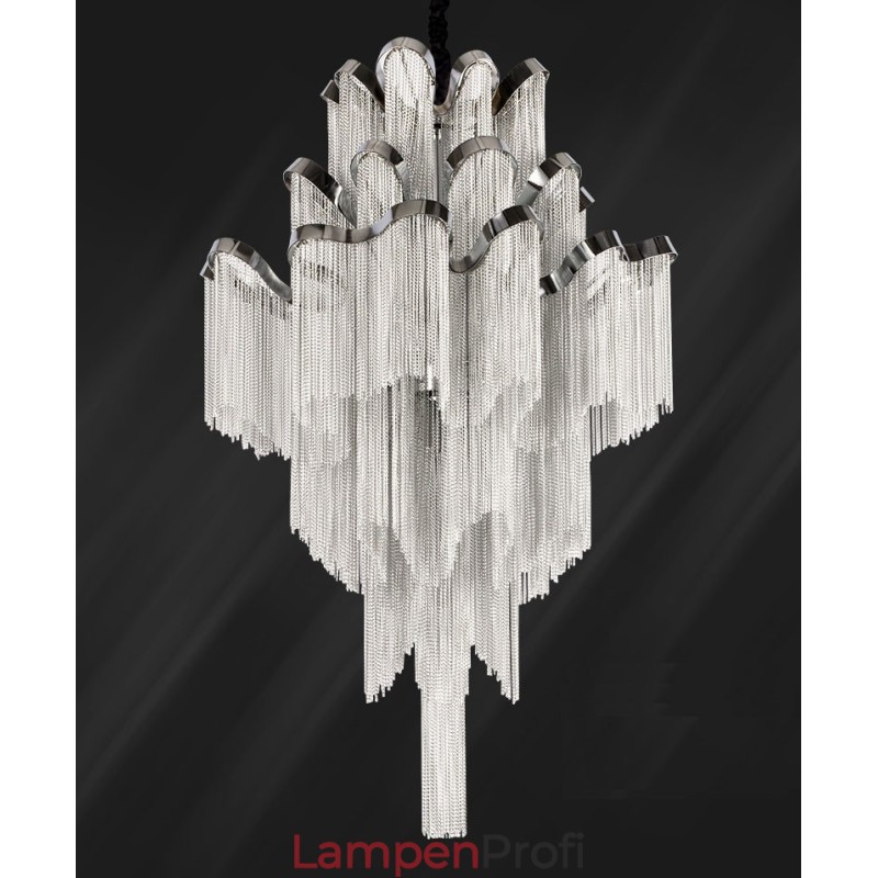 Aluminium Stream Kronleuchter Designer Pendelleuchte Silber Farbe Wendeltreppe Treppe