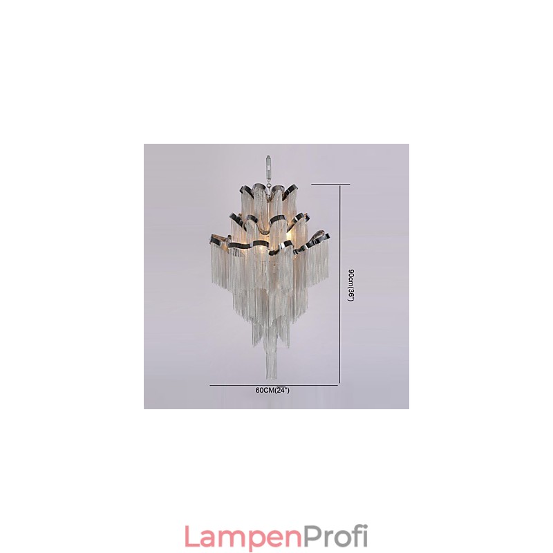 Aluminium Stream Kronleuchter Designer Pendelleuchte Silber Farbe Wendeltreppe Treppe