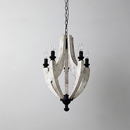 Vintage Malerei Feature Mini Stil Holz Bambus Kronleuchter Lampe die Dekorieren Pendelleuchte