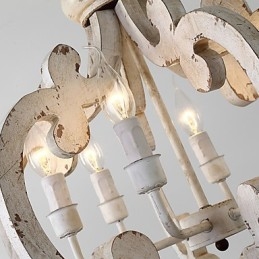 Vintage Malerei Feature Mini Stil Holz Bambus Kronleuchter Lampe die Dekorieren Pendelleuchte