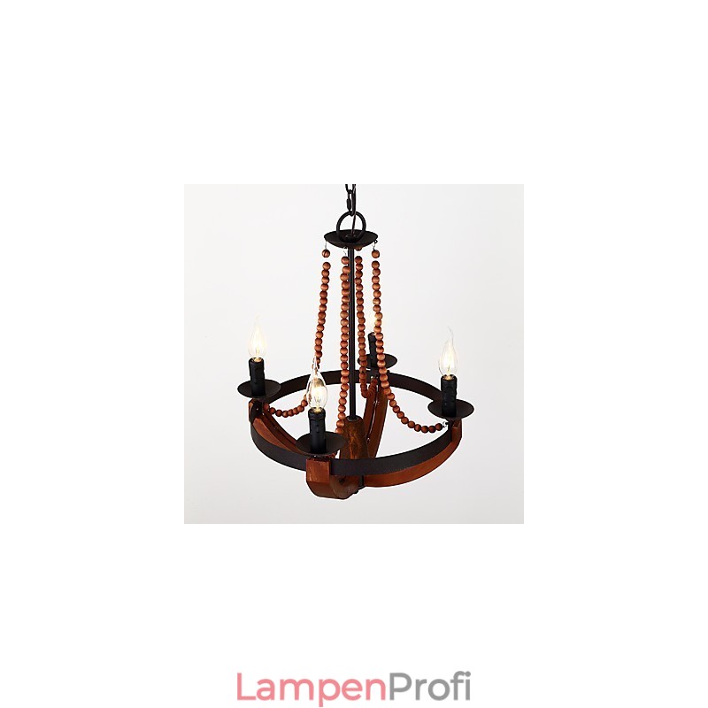 Vier Licht Vintage Malerei Feature Mini Stil Holz Bambus Kronleuchter Lampe die Dekorieren Pendelleuchte