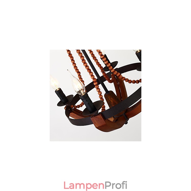 Vier Licht Vintage Malerei Feature Mini Stil Holz Bambus Kronleuchter Lampe die Dekorieren Pendelleuchte
