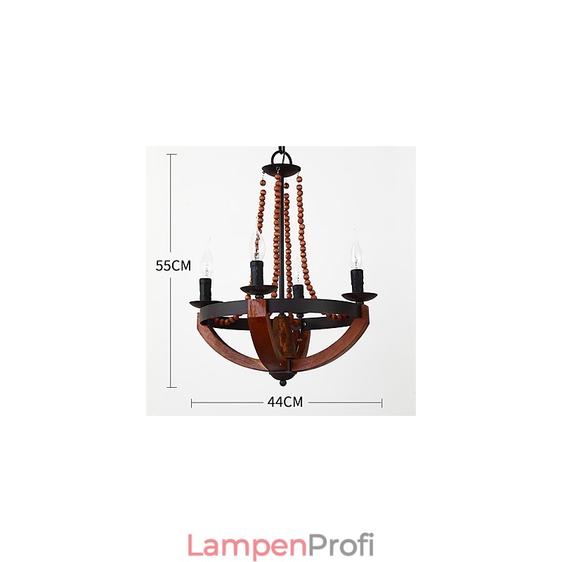 Vier Licht Vintage Malerei Feature Mini Stil Holz Bambus Kronleuchter Lampe die Dekorieren Pendelleuchte