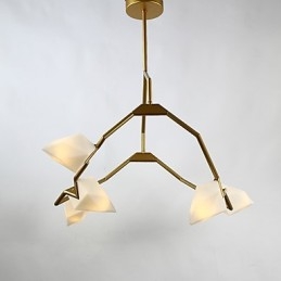 Fünf Licht Post Moderne Metall mit Glas Pfirsich Kronleuchter Lampe die Kantine Schmücken Pendelleuchte