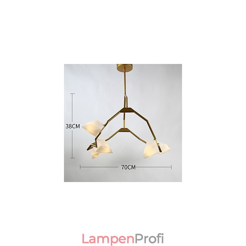 Fünf Licht Post Moderne Metall mit Glas Pfirsich Kronleuchter Lampe die Kantine Schmücken Pendelleuchte
