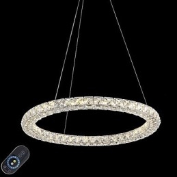Moderne Ring Kristall Deckenpendelleuchte Kristallleuchter Innenbeleuchtung Lampen Leuchten Dimmbar mit Fernbedienung