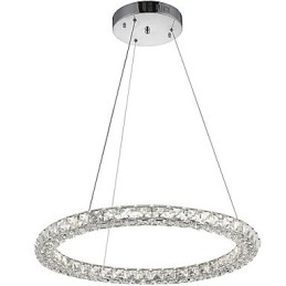 Moderne Ring Kristall Deckenpendelleuchte Kristallleuchter Innenbeleuchtung Lampen Leuchten Dimmbar mit Fernbedienung