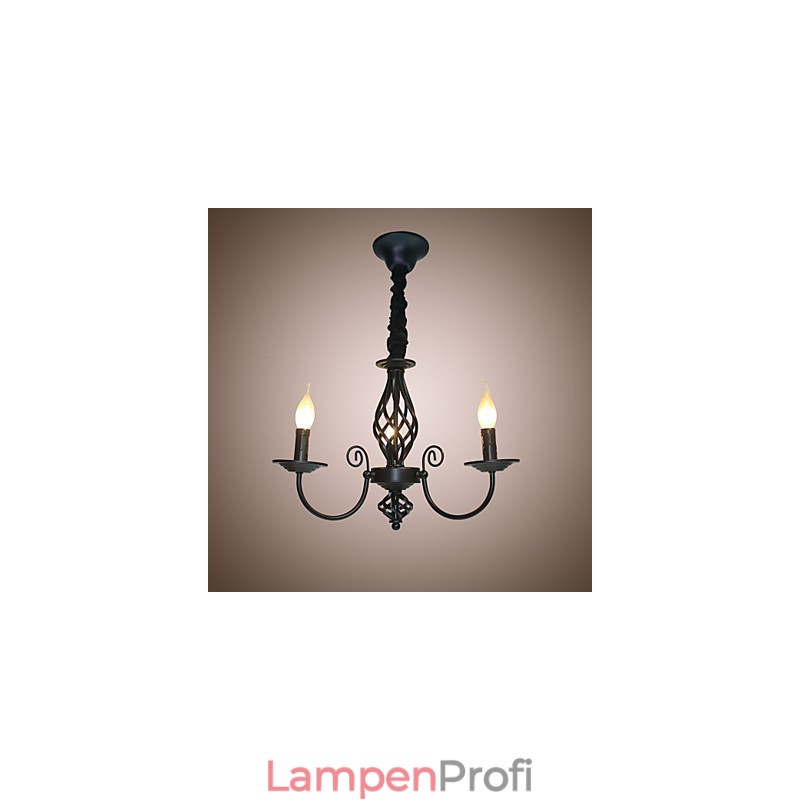 Kronleuchter im europäischen Stil 3 Lichter Kronleuchter Einfache Lichter Kreative Eisen Kerzen Lampen
