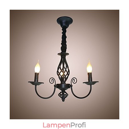 Kronleuchter im europäischen Stil 3 Lichter Kronleuchter Einfache Lichter Kreative Eisen Kerzen Lampen