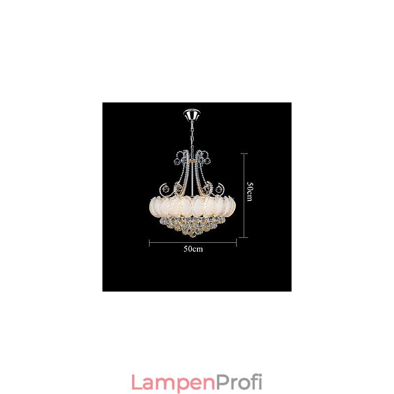Moderner Luxus-Kronleuchter, Kristall-Pendelleuchte, Durchmesser 50 cm, enthält 8 Glühbirnen