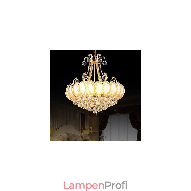 Moderner Luxus-Kronleuchter, Kristall-Pendelleuchte, Durchmesser 50 cm, enthält 8 Glühbirnen