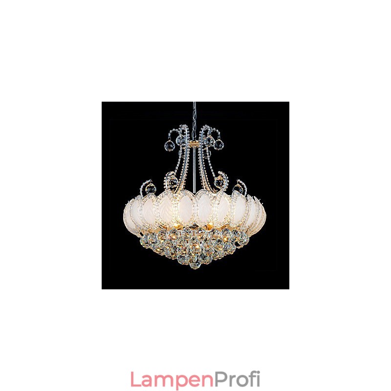 Moderner Luxus-Kronleuchter, Kristall-Pendelleuchte, Durchmesser 50 cm, enthält 8 Glühbirnen
