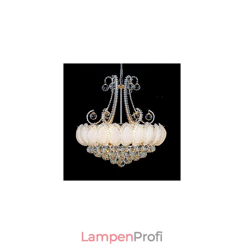 Moderner Luxus-Kronleuchter, Kristall-Pendelleuchte, Durchmesser 50 cm, enthält 8 Glühbirnen
