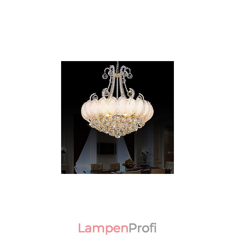 Moderner Luxus-Kronleuchter, Kristall-Pendelleuchte, Durchmesser 50 cm, enthält 8 Glühbirnen