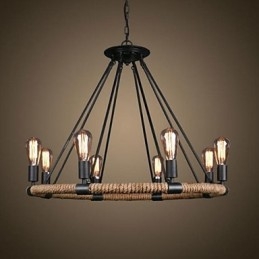 Traditionelle klassische rustikale Lodge Vintage Retro Country Malerei Metall Pendelleuchte