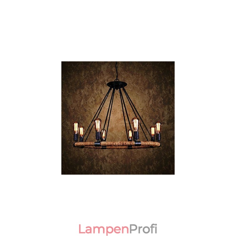 Traditionelle klassische rustikale Lodge Vintage Retro Country Malerei Metall Pendelleuchte