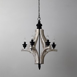 Vintage Malerei Feature Mini Stil Holz Bambus Kronleuchter Lampe die Dekorieren Pendelleuchte