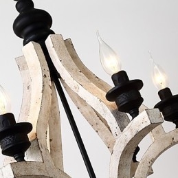 Vintage Malerei Feature Mini Stil Holz Bambus Kronleuchter Lampe die Dekorieren Pendelleuchte