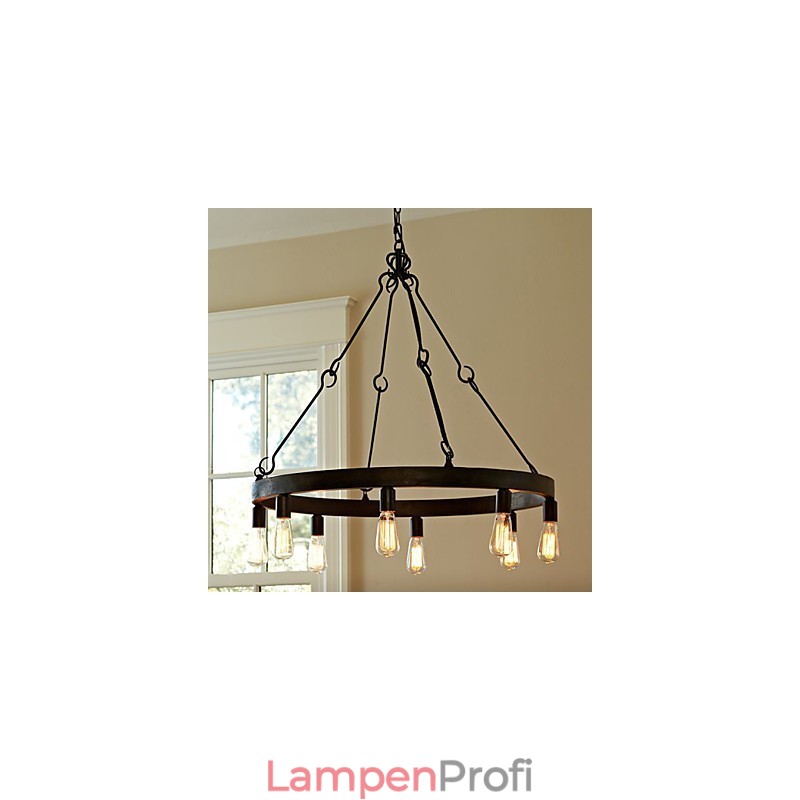 Pendelleuchte aus Eisen im Retro-Stil mit 8 Lichtern