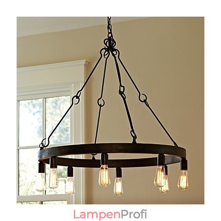 Pendelleuchte aus Eisen im Retro-Stil mit 8 Lichtern