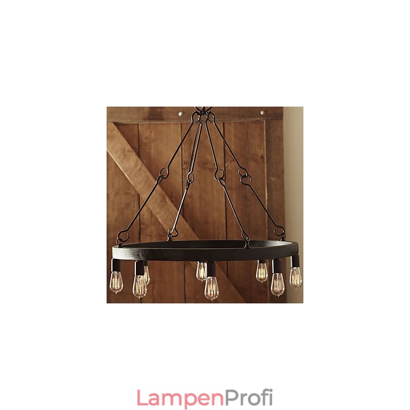 Pendelleuchte aus Eisen im Retro-Stil mit 8 Lichtern