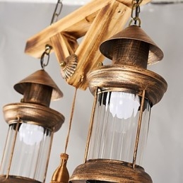 Rustikale Lodge Globe Vintage Retro Country Malerei Feature für Mini-Stil Designer Metall Kronleuchter