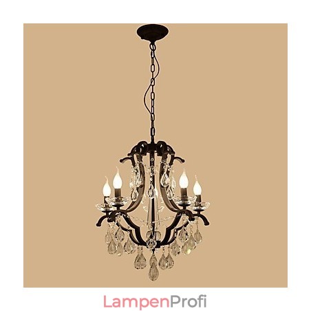 5 Lichter Kristall Kronleuchter Modern Zeitgenössisch Traditionell Klassisch Rustikal Lodge Vintage Retro Laterne Trommel Land Malerei