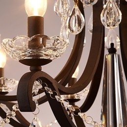 5 Lichter Kristall Kronleuchter Modern Zeitgenössisch Traditionell Klassisch Rustikal Lodge Vintage Retro Laterne Trommel Land Malerei