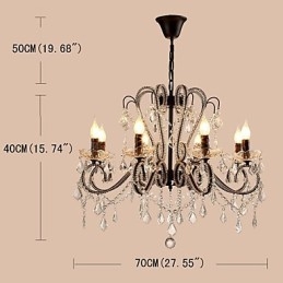 8 Lichter Kristall Kronleuchter Modern Zeitgenössisch Traditionell Klassisch Rustikal Lodge Vintage Retro