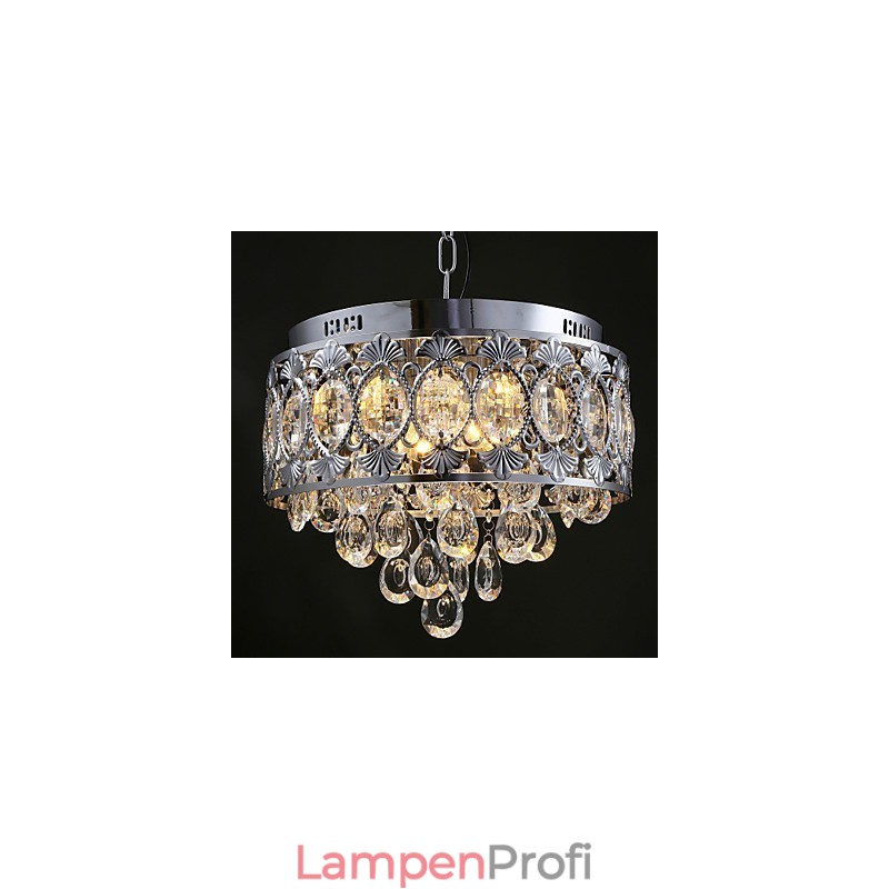 Eleganter moderner transparenter Kristall-Kronleuchter mit 4 Lichtern