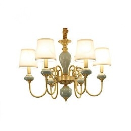 Kronleuchter, traditionell, klassisch, Landhausstil, Messing, Metall, 6 Glühbirnen