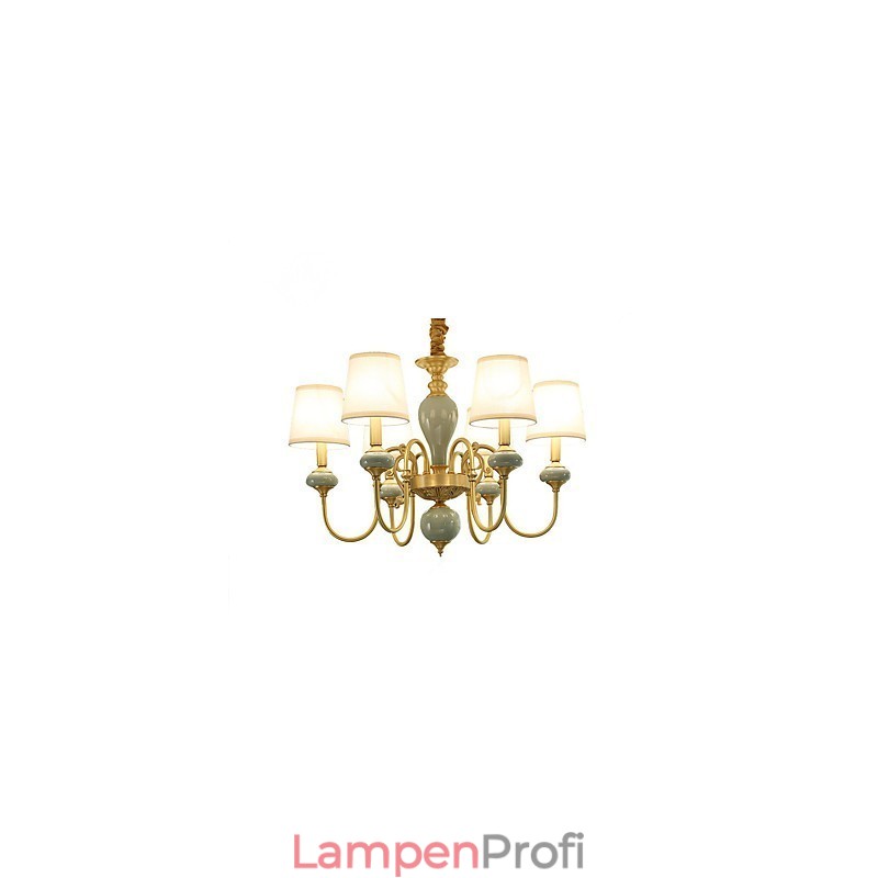 Kronleuchter, traditionell, klassisch, Landhausstil, Messing, Metall, 6 Glühbirnen