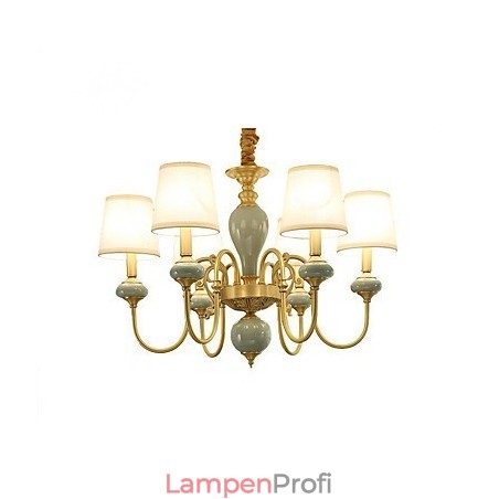 Kronleuchter, traditionell, klassisch, Landhausstil, Messing, Metall, 6 Glühbirnen