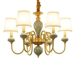 Kronleuchter, traditionell, klassisch, Landhausstil, Messing, Metall, 6 Glühbirnen