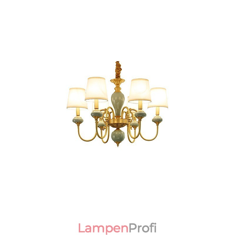 Kronleuchter, traditionell, klassisch, Landhausstil, Messing, Metall, 6 Glühbirnen