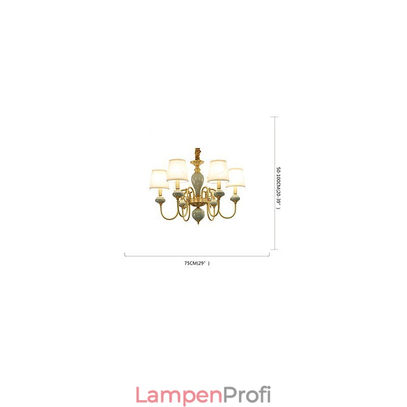 Kronleuchter, traditionell, klassisch, Landhausstil, Messing, Metall, 6 Glühbirnen