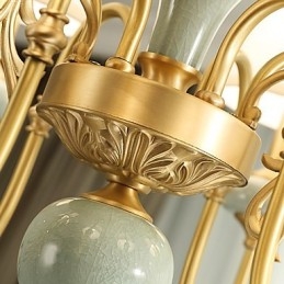 Kronleuchter, traditionell, klassisch, Landhausstil, Messing, Metall, 6 Glühbirnen