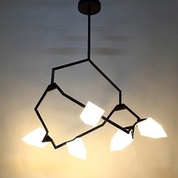 Fünf Licht Post Moderne Metall mit Glas Pfirsich Kronleuchter Lampe die Kantine Schmücken Pendelleuchte