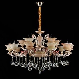 Pendelleuchte aus Zinklegierung für Kristall, Mini-Stil, Metall, für den Innenbereich, Geschäfte, 15 Glühbirnen