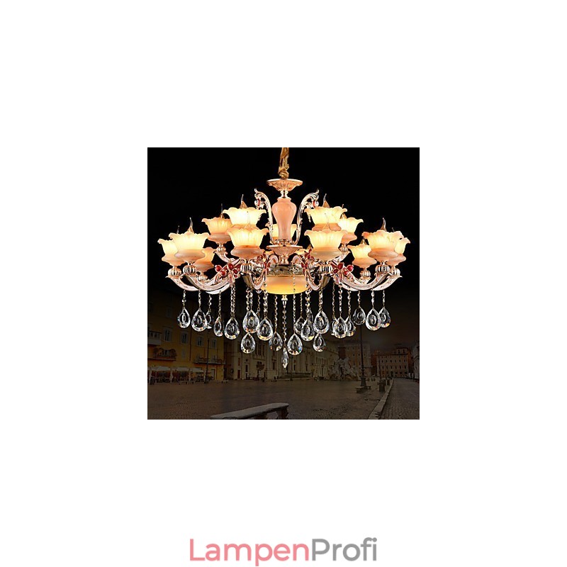 Pendelleuchte aus Zinklegierung für Kristall, Mini-Stil, Metall, für den Innenbereich, Geschäfte, 15 Glühbirnen