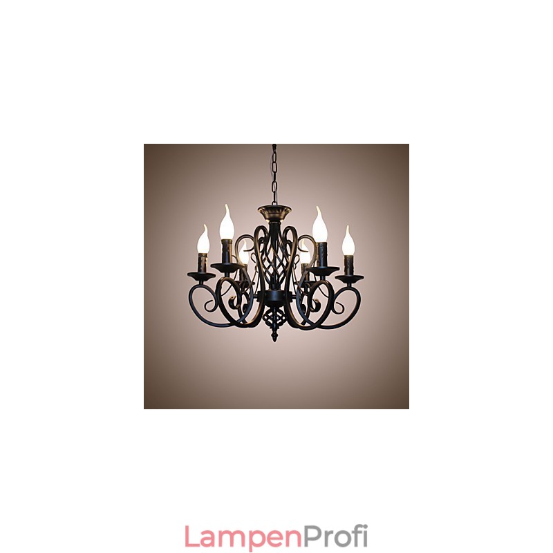 Kronleuchter im europäischen Stil, Esszimmerbeleuchtung, einfache Originalität, innovative Kerzen, 6 Lichter