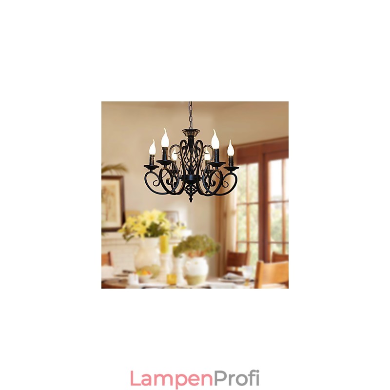 Kronleuchter im europäischen Stil, Esszimmerbeleuchtung, einfache Originalität, innovative Kerzen, 6 Lichter