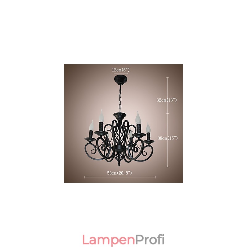 Kronleuchter im europäischen Stil, Esszimmerbeleuchtung, einfache Originalität, innovative Kerzen, 6 Lichter